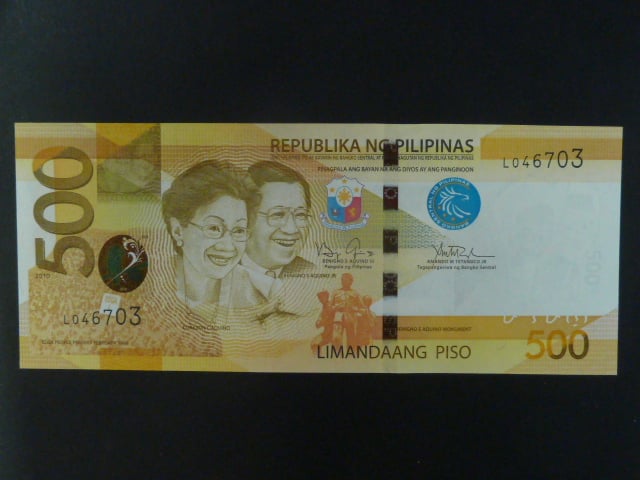 FILIPÍNY, 500 Piso 2010, BNB. B1082a, Pi. 210