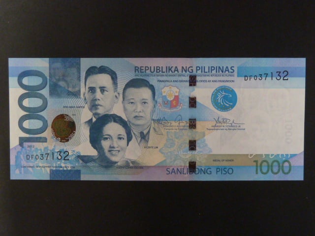FILIPÍNY, 1000 Piso 2012, BNB. B1083b, Pi. 211