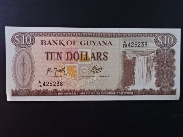 GUYANA, 10 Dollars 1989, BNB. B103i, Pi. 23