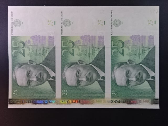 25 Krooni 2002 série ZZ ve 3-pásce, REPLACEMENT, BNB. B229az, Pi. 84