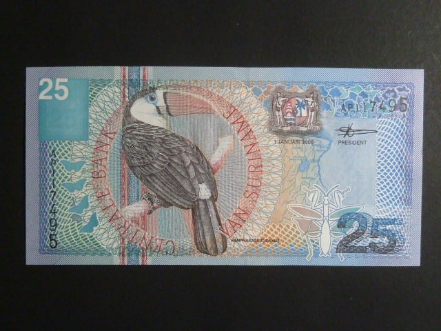 SURINAM, 25 Gulden 2000, BNB. B533a, Pi. 148