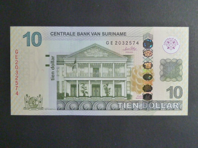 SURINAM,10 Dollar 2010, BNB. B546a, Pi. 163