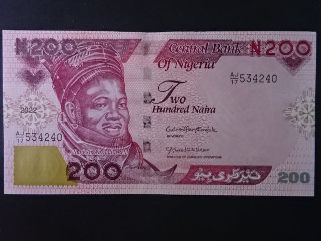 NIGÉRIE, 200 Naira 2022, BNB. B244a