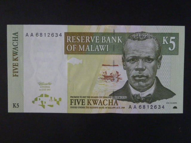 MALAWI, 5 Kwacha 1997, BNB. B136a, Pi. 36