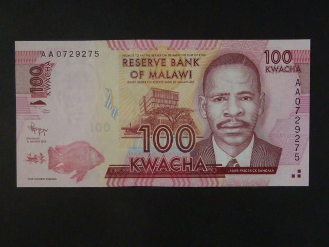 MALAWI, 100 Kwacha 2012, BNB. B152a, Pi. 59