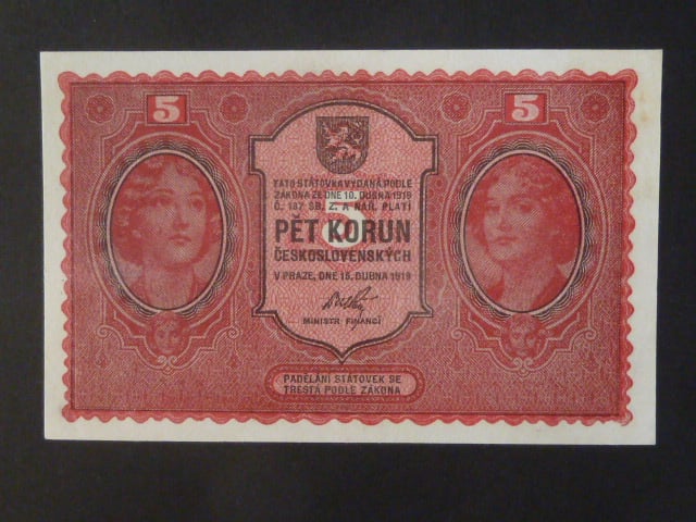5 Kč 1919 série 0083