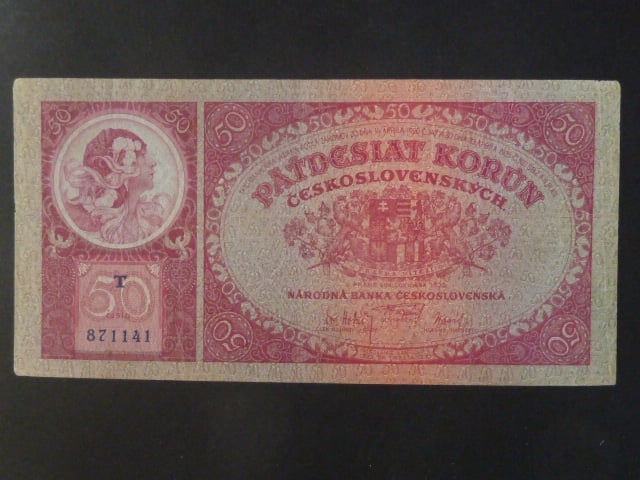 50 Kč 1.10.1929, serie T