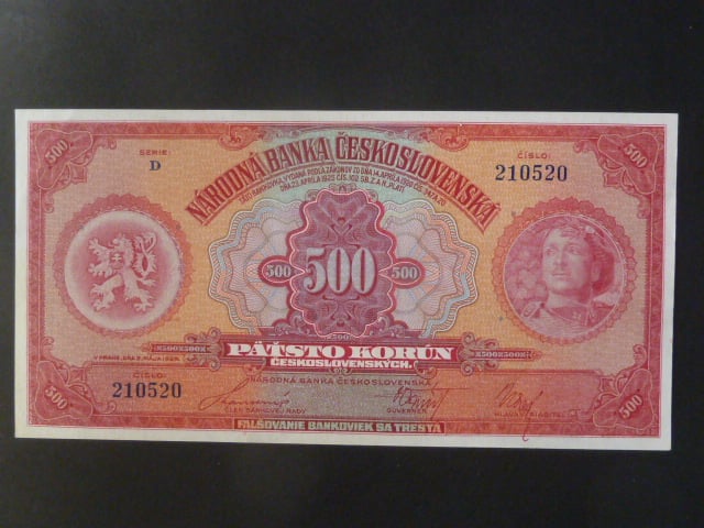 500 Kč 2.5.1929 , serie D