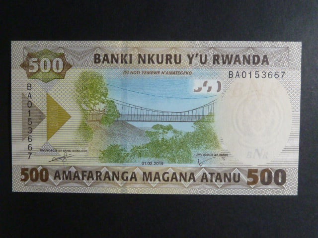 RWANDA, 500 Francs 2019, BNB. B141a