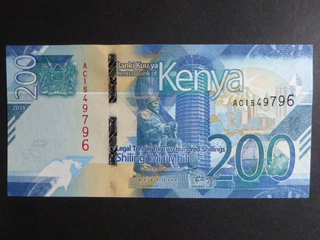 KEŇA, 200 Shillings 2019, BNB. B146a