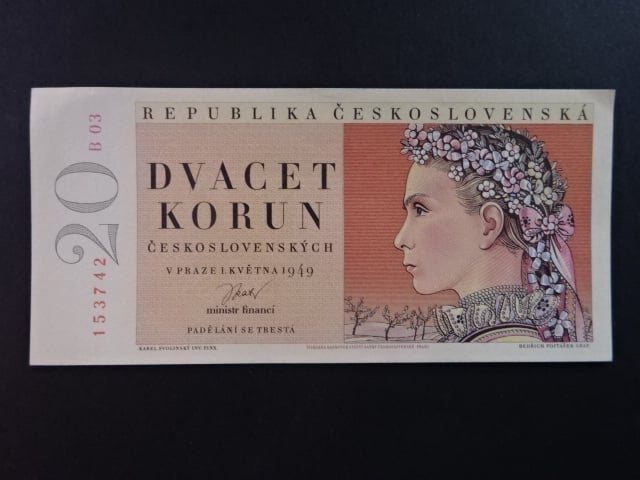 20 Kčs 1.5.1949, série B 03
