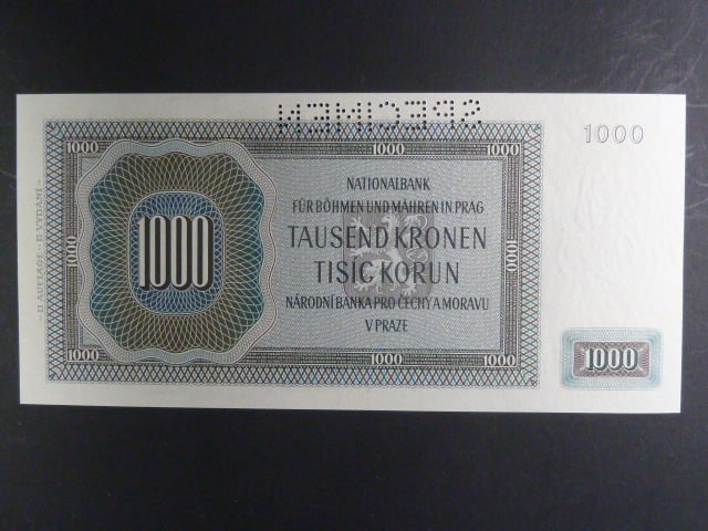 1000 K 24.10.1942 série Cc, III. vydání, perf. SPECIMEN