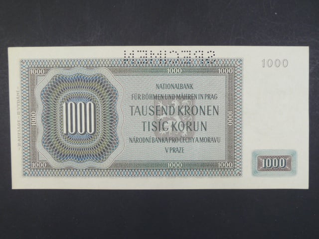 1000 K 24.10.1942 série Kb, II. vydání, perf. SPECIMEN