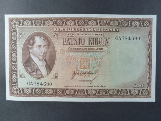 500 Kčs 1945 s.CA, perf. 3md do obloučku