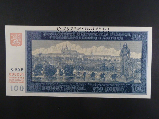 100 K 1940 série 29 B, I. vydání, perf. SPECIMEN