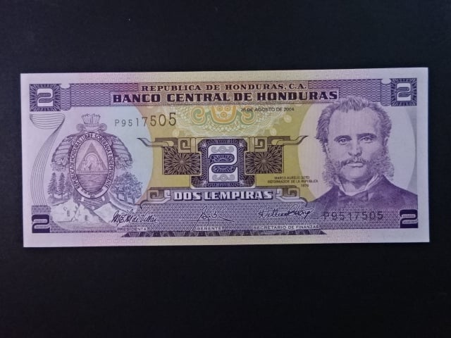 HONDURAS, 2 Lempira 2004, BNB. B326i, Pi. 80