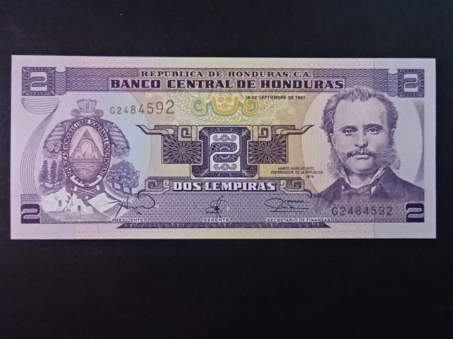 HONDURAS, 2 Lempira 1997, BNB. B326d, Pi. 72