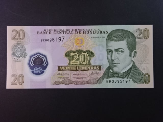 HONDURAS, 20 Lempira 2008, BNB. B340a, Pi. 95