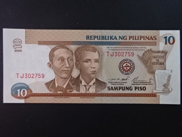 FILIPÍNY, 10 Piso 2000, BNB. B1041g, Pi. 187