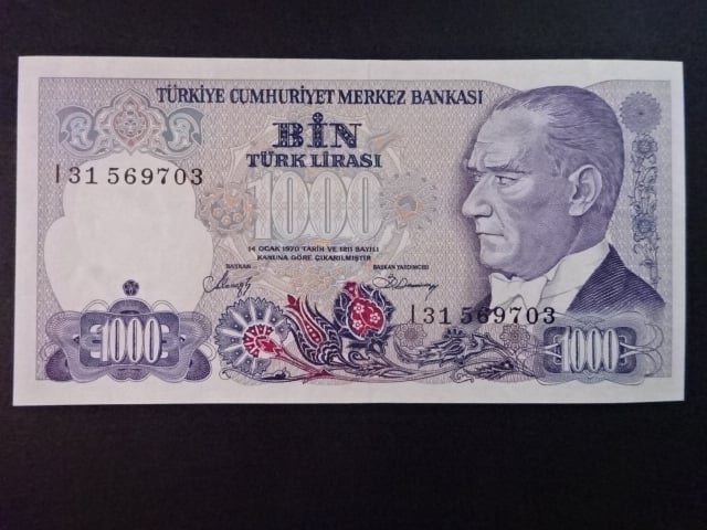 1.000 Turk Lirasi 1986, BNB. B272b, Pi. 196