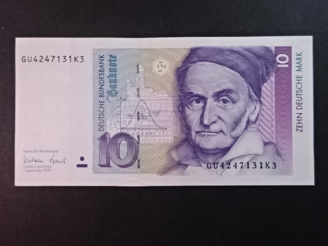 Bundesrepublik, 10 Deutsche Mark 1.9.1999 série GU/K3, Ros. 312