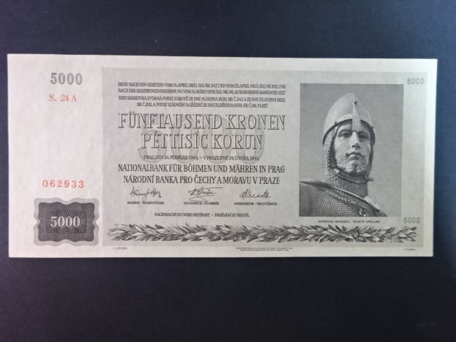 5000 K 1944 série 24 A, poslední série, bezvadná kvalita
