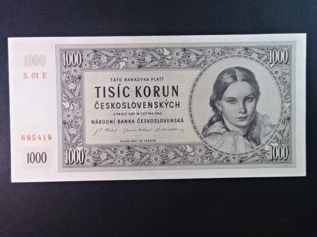 1000 Kčs 16.5.1945 série E 01
