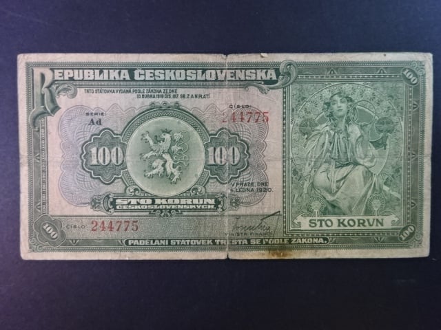 100 Kč 14.1.1920 série Ad