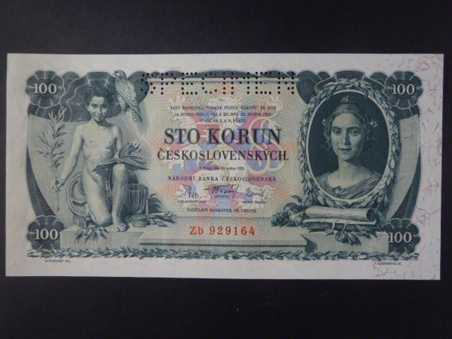 100 Kč 10.1.1931, serie Zb, II.vydání, perf. SPECIMEN
