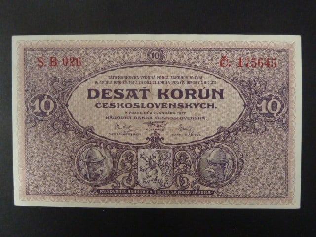 10 Kč 1927 série B 026