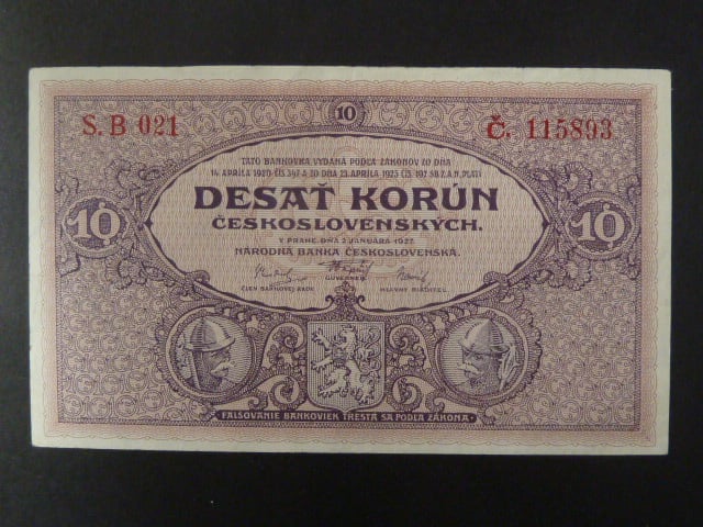 10 Kč 1927 série B 021