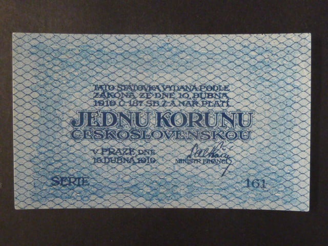 1 Kč 1919 série 161, modrá
