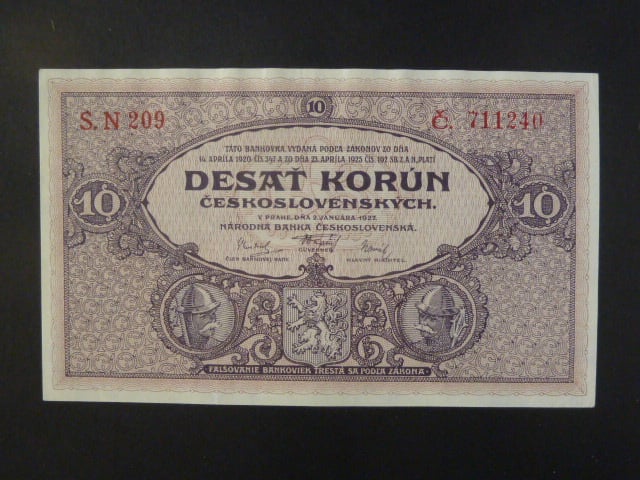 10 Kč 1927 série N 209
