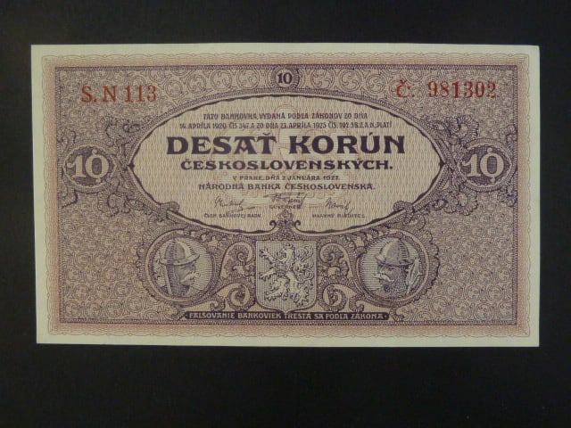 10 Kč 1927 série N 113