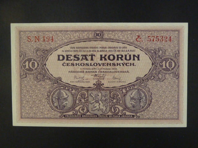 10 Kčs 2.1.1927 série N 194