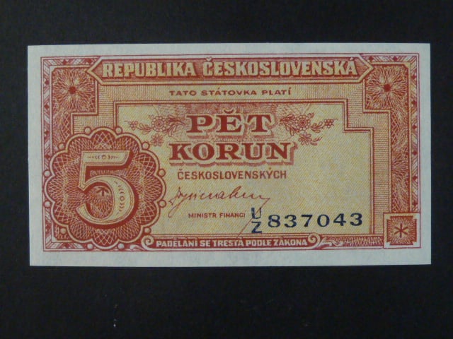 5 Kčs 1945 série U/Z