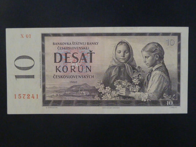 10 Kčs 1960 série X 01, první série