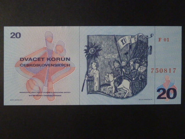 20 Kčs 1970 série F 01, první série