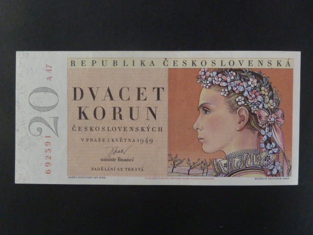20 Kčs 1949 série A 47