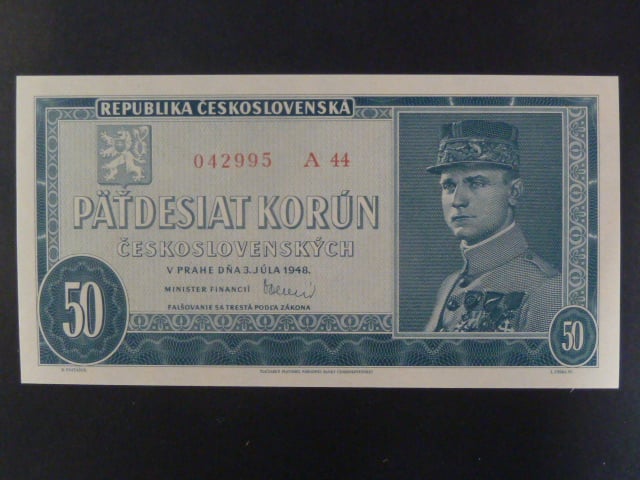50 Kčs 3.7.1948, serie A 44