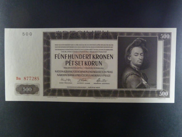 500 K 1942 série Ba, II. vydání, perf. SPECIMEN