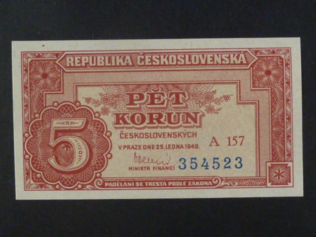5 Kčs 1949 série A 157