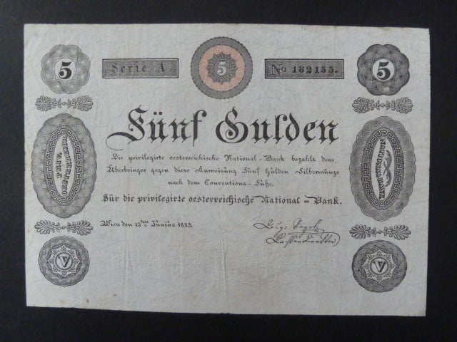 5 Gulden 23.6.1825 série A