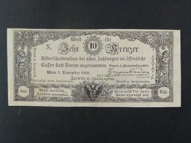 10 Kr 1.11.1860 série N, Ri. 134