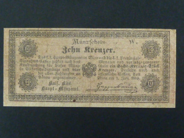 10 Kr 1.7.1849 série W., Ri. 104
