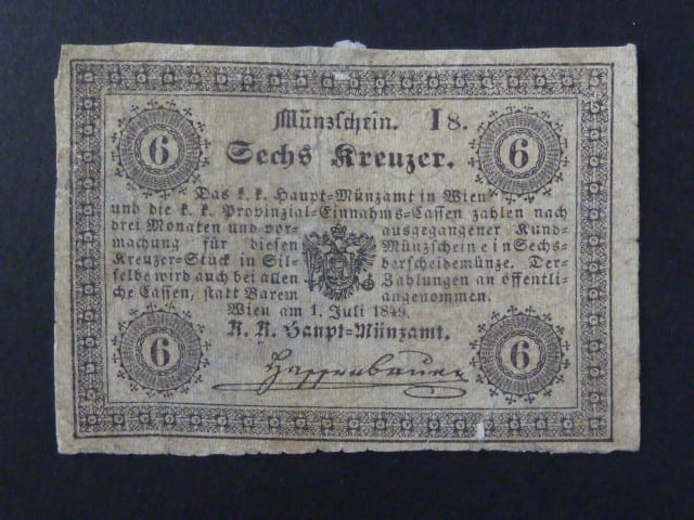 6 Kr 1.7.1849 série I8, Ri. 103