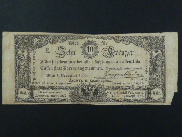 10 Kr 1.11.1860 série E, Ri. 134
