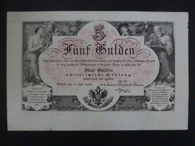 5 Gulden 1866 série Bw 15