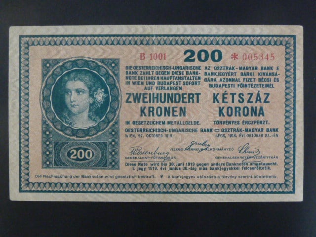200 K 27.10.1918, serie B 1001, Ri. 171b