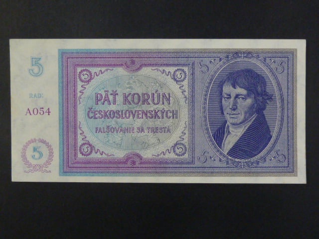 5 Kč 1938 série A 054, nevydaná
